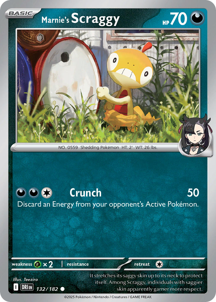Marnie's Scraggy 132/182 - POKEMON SCARLET & VIOLET: DESTINED RIVALS