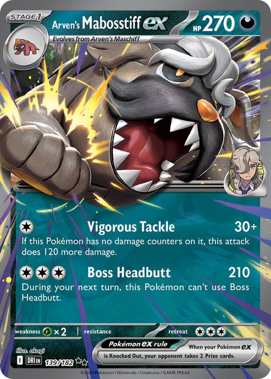 Arven's Mabosstiff ex 139/182 - POKEMON SCARLET & VIOLET: DESTINED RIVALS