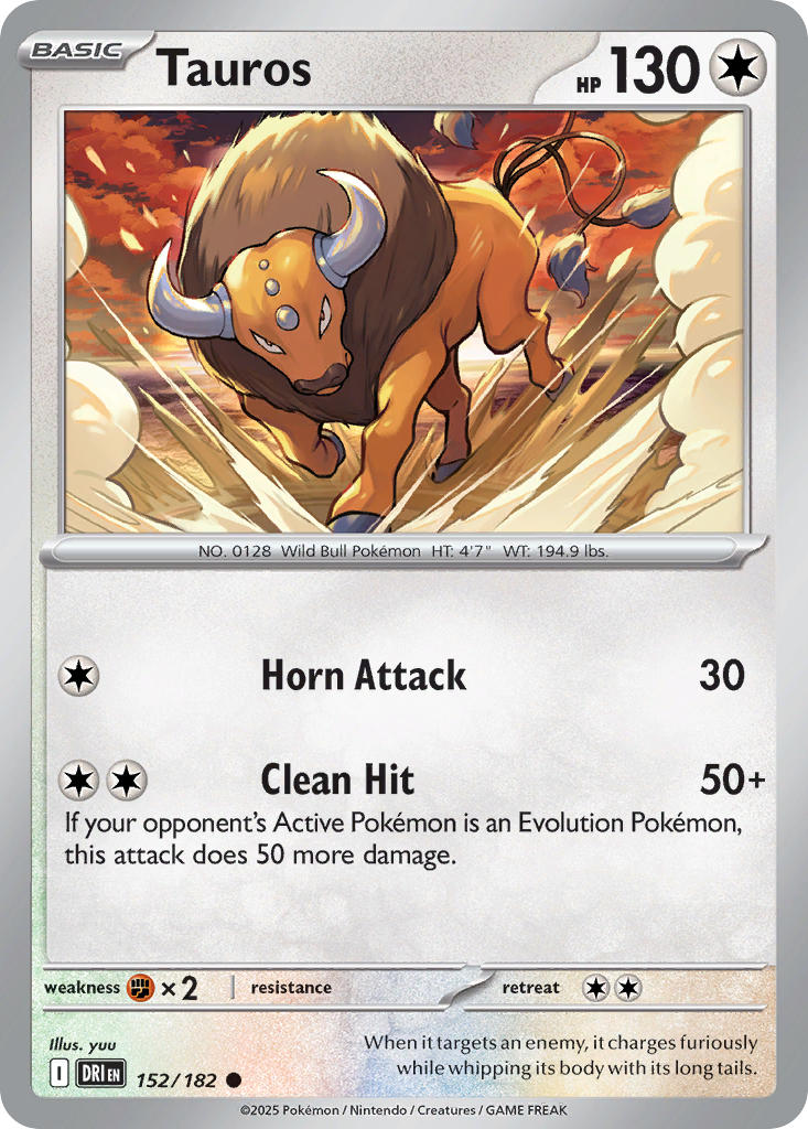 Tauros 152/182 - POKEMON SCARLET & VIOLET: DESTINED RIVALS - Pokemon Single Card