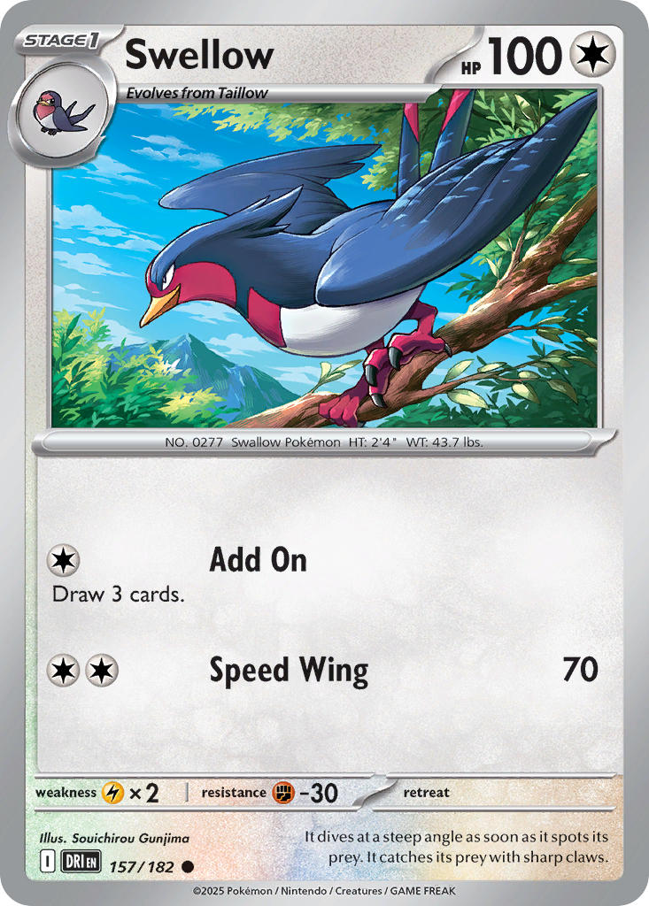 Swellow 157/182 - POKEMON SCARLET & VIOLET: DESTINED RIVALS - Pokemon Single Card