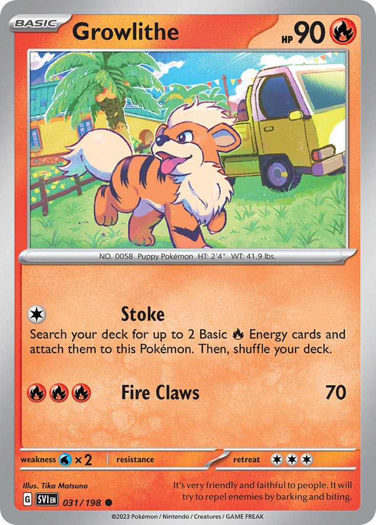 Growlithe 031/198 - POKEMON SCARLET & VIOLET: BASE SET - Pokemon Single Card