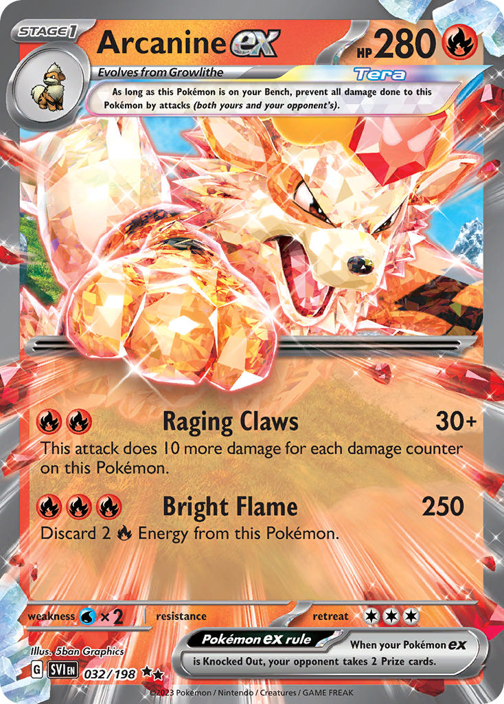 Arcanine ex 032/198 - POKEMON SCARLET & VIOLET: BASE SET - Pokemon Single Card
