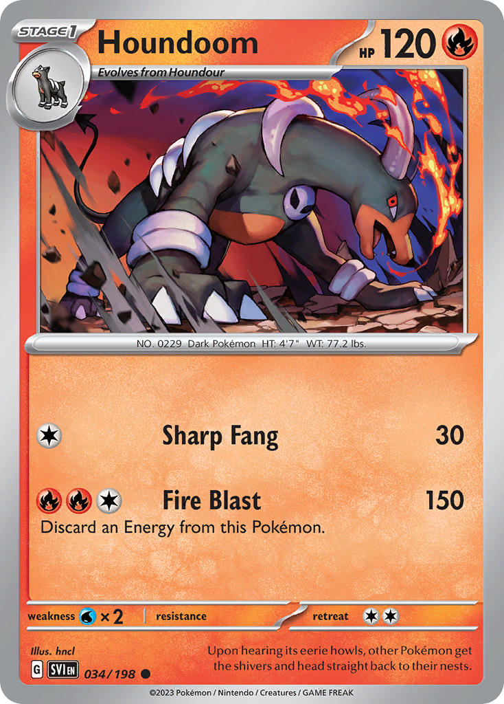 Houndoom 034/198 - POKEMON SCARLET & VIOLET: BASE SET - Pokemon Single Card