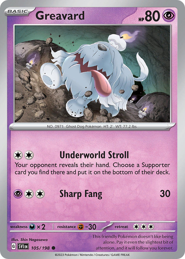 Greavard 105/198 - POKEMON SCARLET & VIOLET: BASE SET - Pokemon Single Card