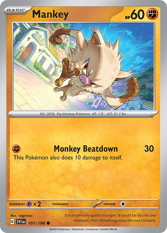Mankey 107/198 - POKEMON SCARLET & VIOLET: BASE SET - Pokemon Single Card