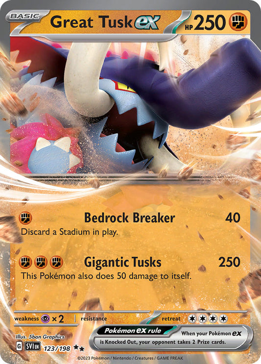 Great Tusk ex 123/198 - POKEMON SCARLET & VIOLET: BASE SET - Pokemon Single Card