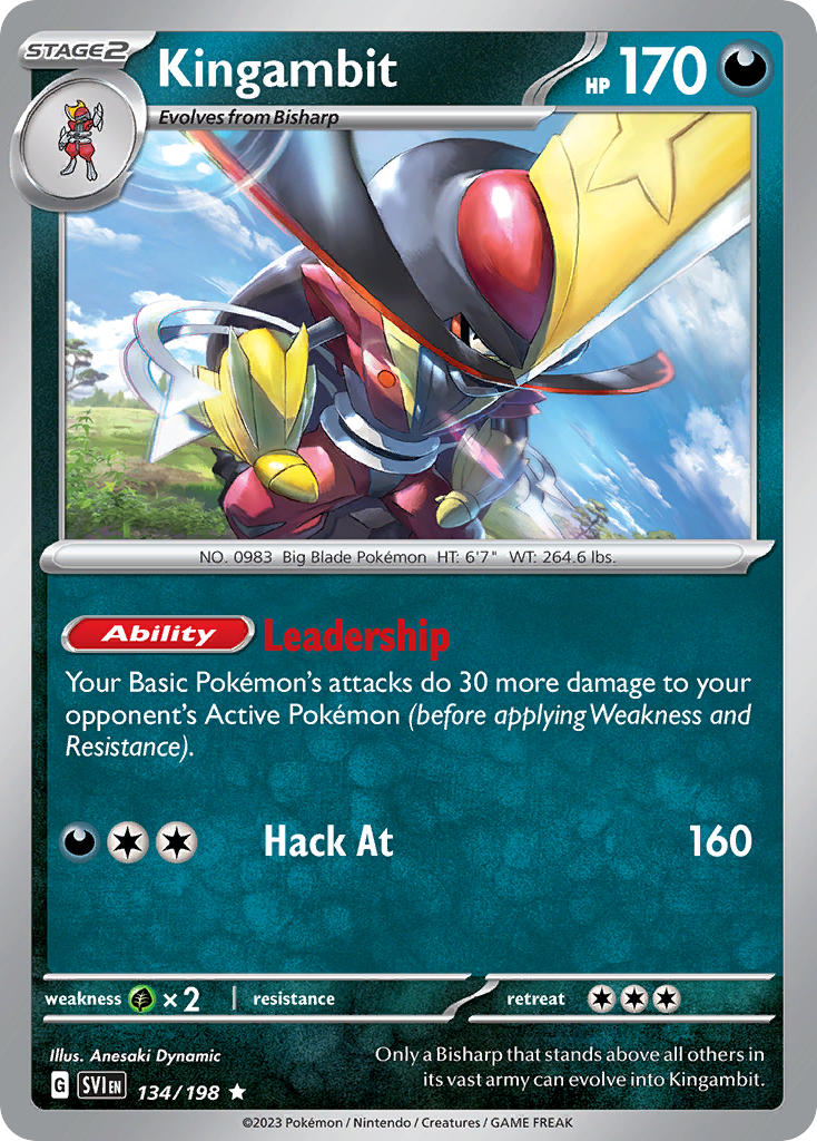 Kingambit 134/198 - POKEMON SCARLET & VIOLET: BASE SET - Pokemon Single Card