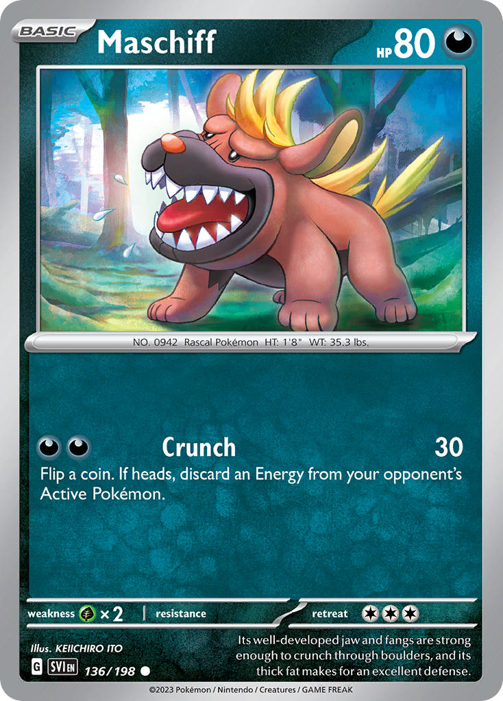 Maschiff 136/198 - POKEMON SCARLET & VIOLET: BASE SET - Pokemon Single Card