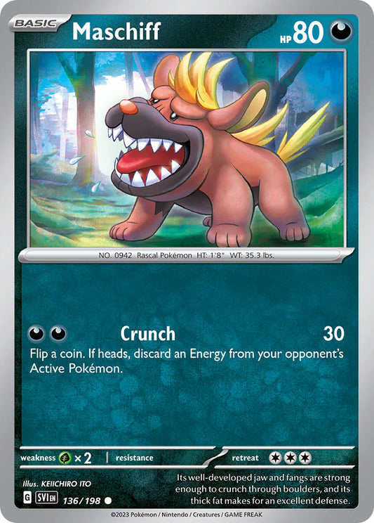 Maschiff 136/198 - POKEMON SCARLET & VIOLET: BASE SET - Pokemon Single Card