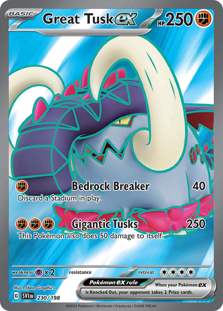 Great Tusk ex 230/198 - POKEMON SCARLET & VIOLET: BASE SET - Pokemon Single Card