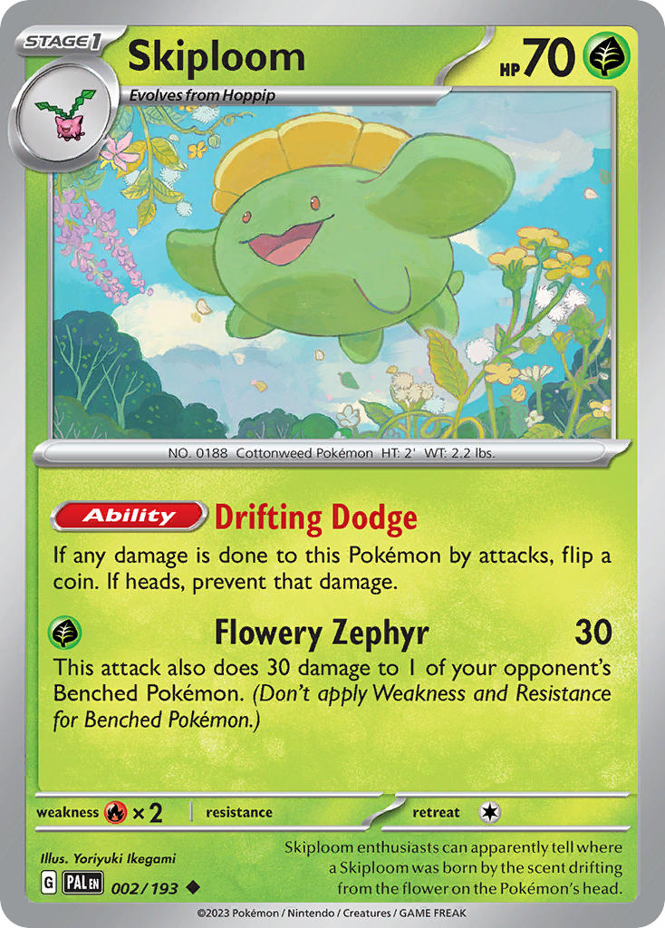 Skiploom 002/193 - POKEMON SCARLET & VIOLET: PALDEA EVOLVED - Pokemon Single Card