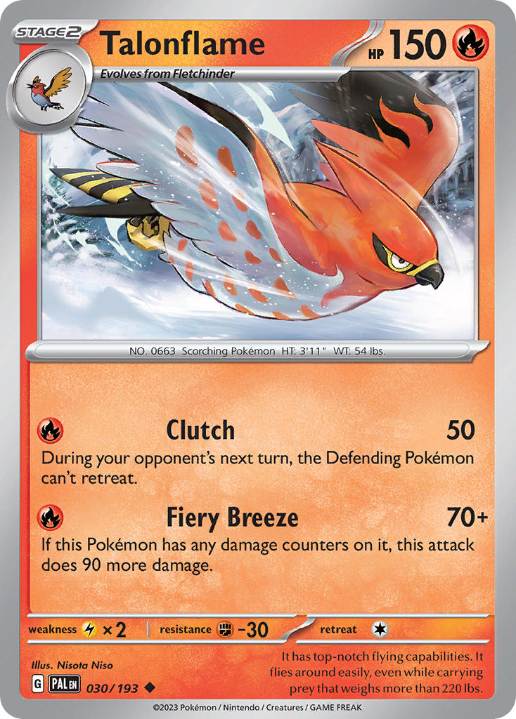 Talonflame 030/193 - POKEMON SCARLET & VIOLET: PALDEA EVOLVED - Pokemon Single Card