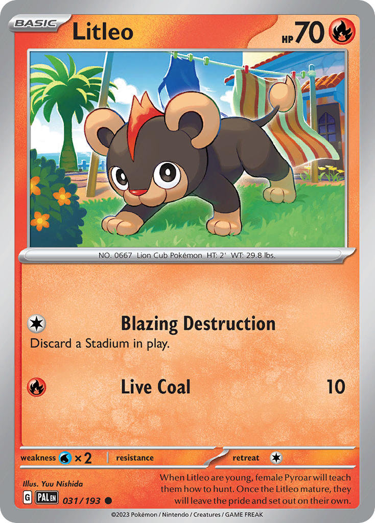 Litleo 031/193 - POKEMON SCARLET & VIOLET: PALDEA EVOLVED - Pokemon Single Card