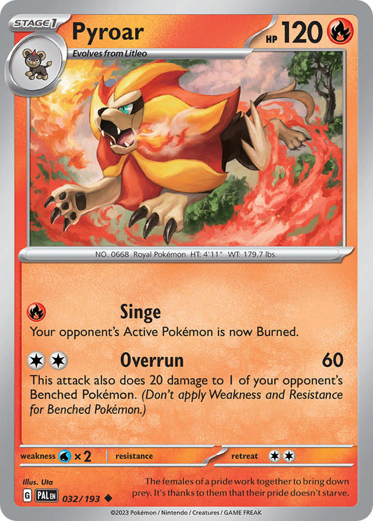 Pyroar 032/193 - POKEMON SCARLET & VIOLET: PALDEA EVOLVED - Pokemon Single Card