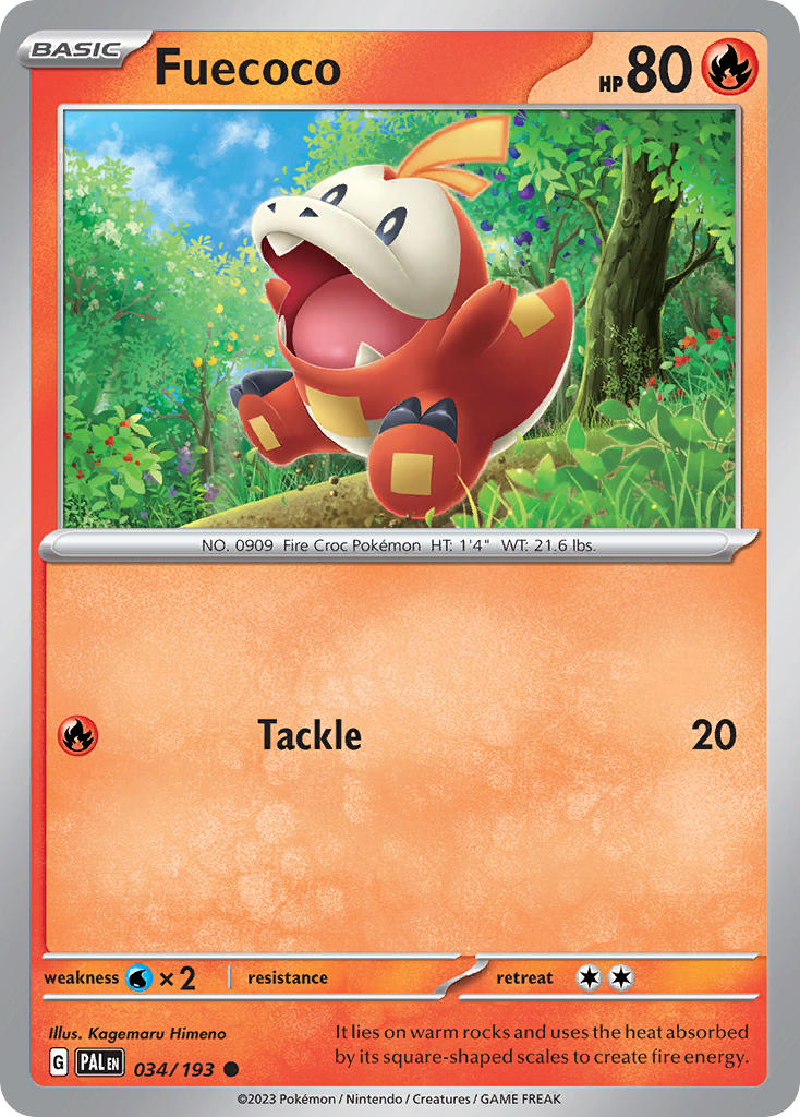 Fuecoco 034/193 - POKEMON SCARLET & VIOLET: PALDEA EVOLVED - Pokemon Single Card