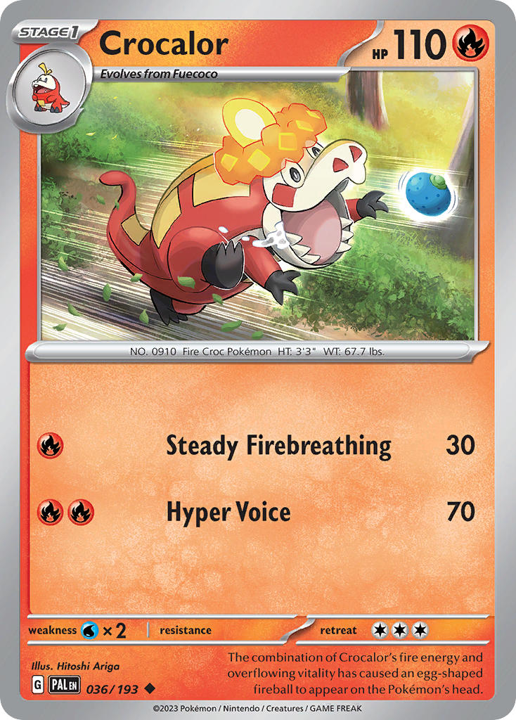 Crocalor 036/193 - POKEMON SCARLET & VIOLET: PALDEA EVOLVED - Pokemon Single Card