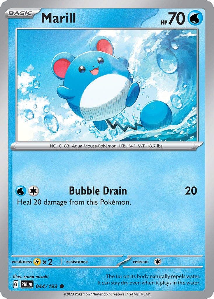 Marill 044/193 - POKEMON SCARLET & VIOLET: PALDEA EVOLVED - Pokemon Single Card