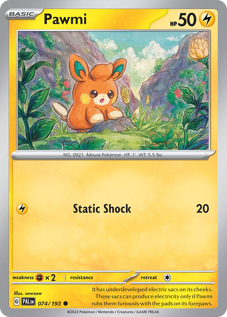 Pawmi 074/193 - POKEMON SCARLET & VIOLET: PALDEA EVOLVED - Pokemon Single Card
