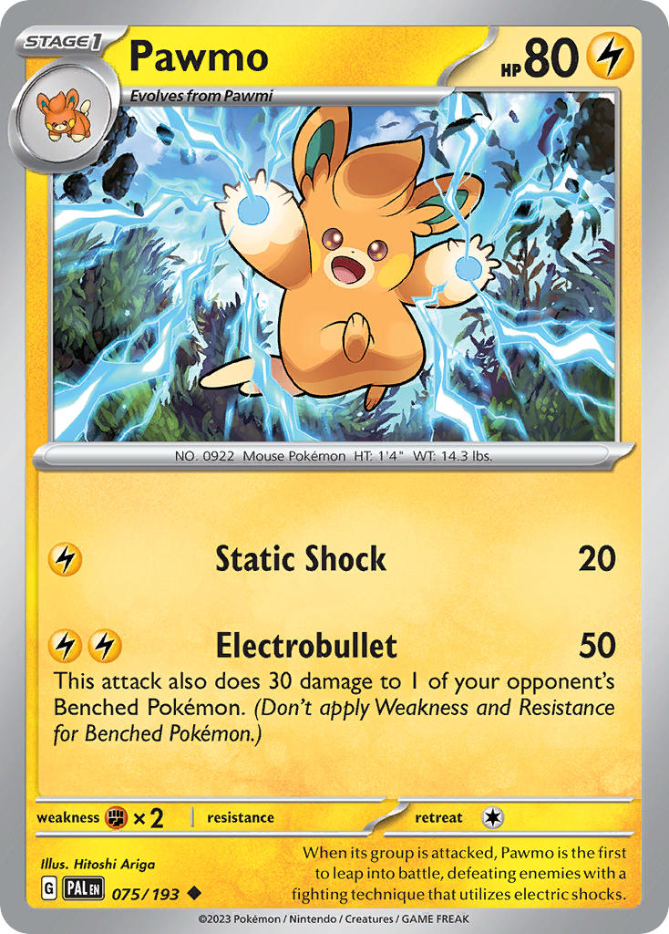 Pawmo 075/193 - POKEMON SCARLET & VIOLET: PALDEA EVOLVED - Pokemon Single Card