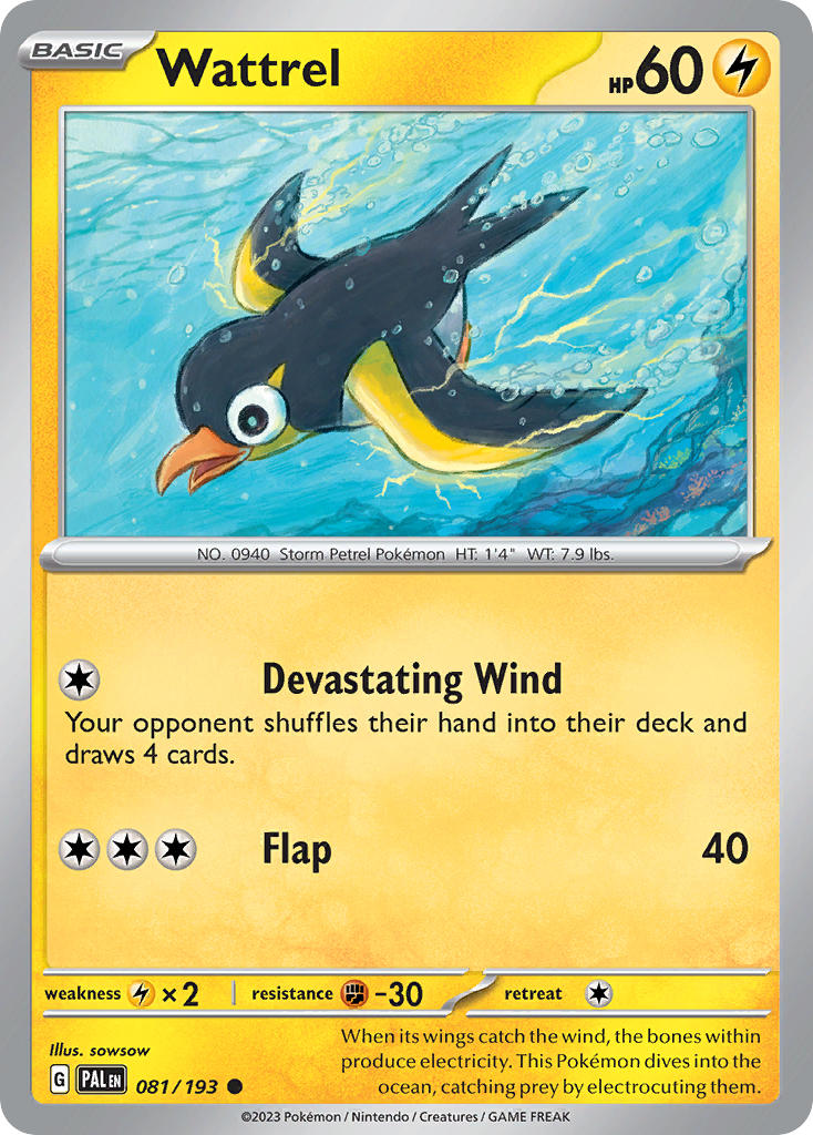 Wattrel 081/193 - POKEMON SCARLET & VIOLET: PALDEA EVOLVED - Pokemon Single Card