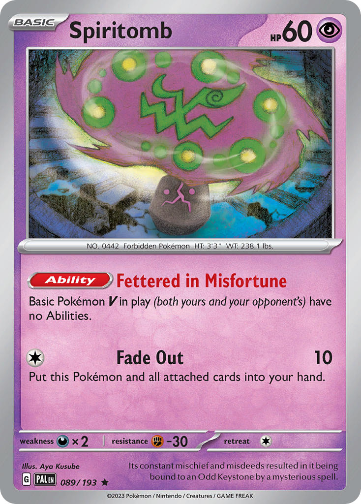 Spiritomb 089/193 - POKEMON SCARLET & VIOLET: PALDEA EVOLVED - Pokemon Single Card
