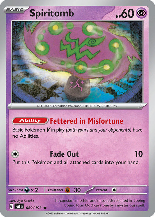 Spiritomb 089/193 - POKEMON SCARLET & VIOLET: PALDEA EVOLVED - Pokemon Single Card