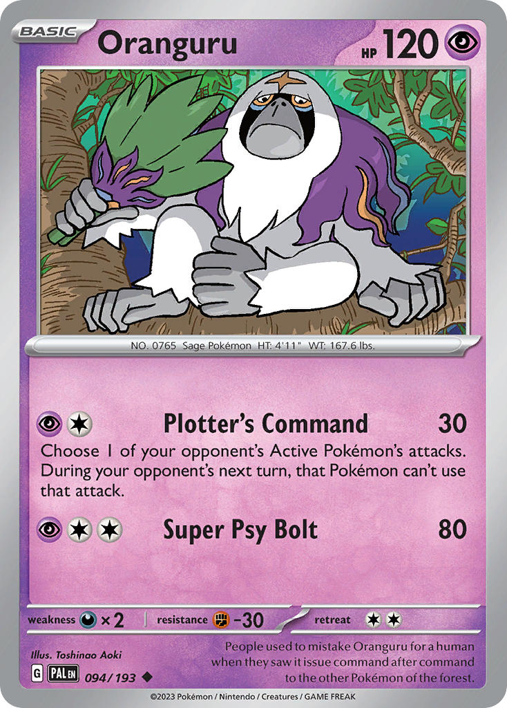 Oranguru 094/193 - POKEMON SCARLET & VIOLET: PALDEA EVOLVED - Pokemon Single Card