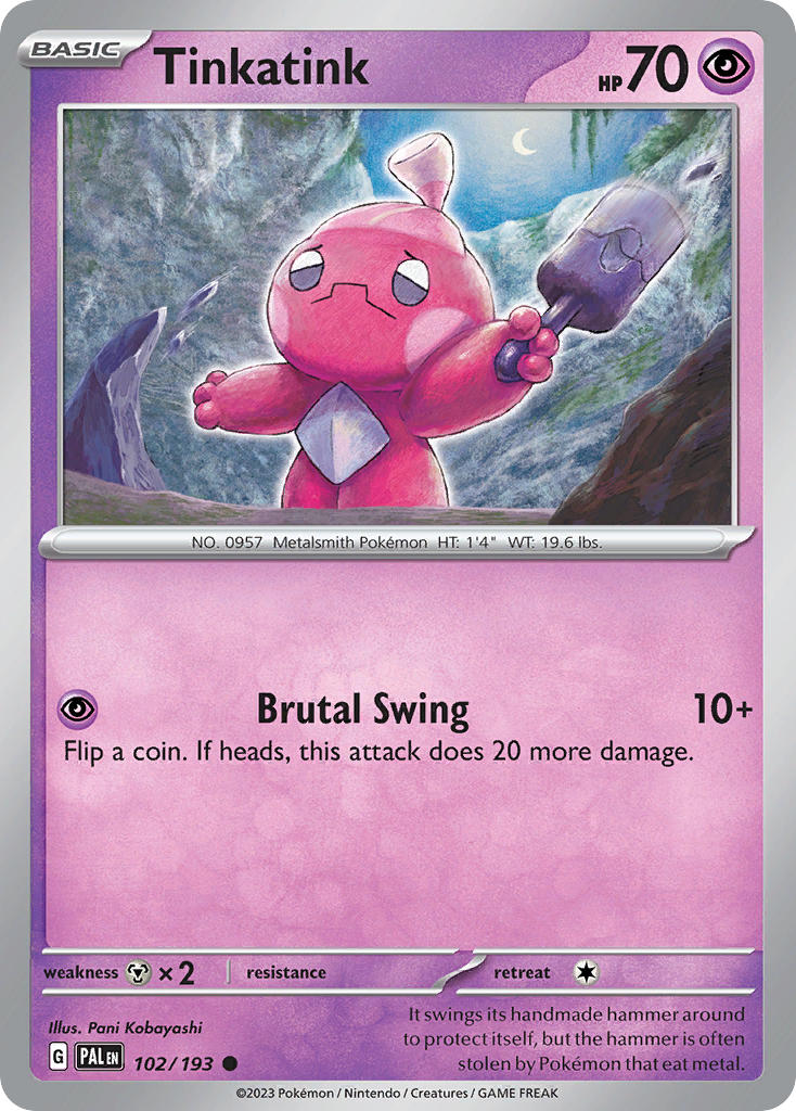 Tinkatink 102/193 - POKEMON SCARLET & VIOLET: PALDEA EVOLVED - Pokemon Single Card
