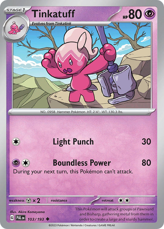 Tinkatuff 103/193 - POKEMON SCARLET & VIOLET: PALDEA EVOLVED - Pokemon Single Card