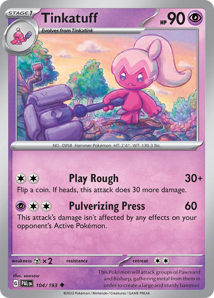 Tinkatuff 104/193 - POKEMON SCARLET & VIOLET: PALDEA EVOLVED - Pokemon Single Card