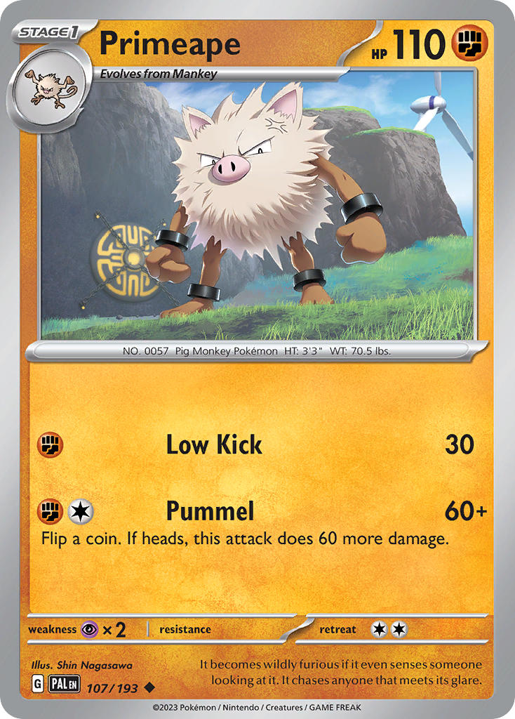 Primeape 107/193 - POKEMON SCARLET & VIOLET: PALDEA EVOLVED - Pokemon Single Card