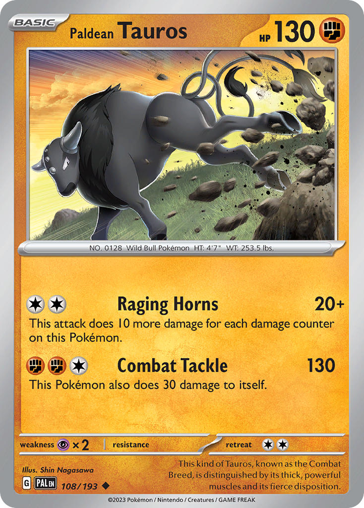 Paldean Tauros 108/193 - POKEMON SCARLET & VIOLET: PALDEA EVOLVED - Pokemon Single Card