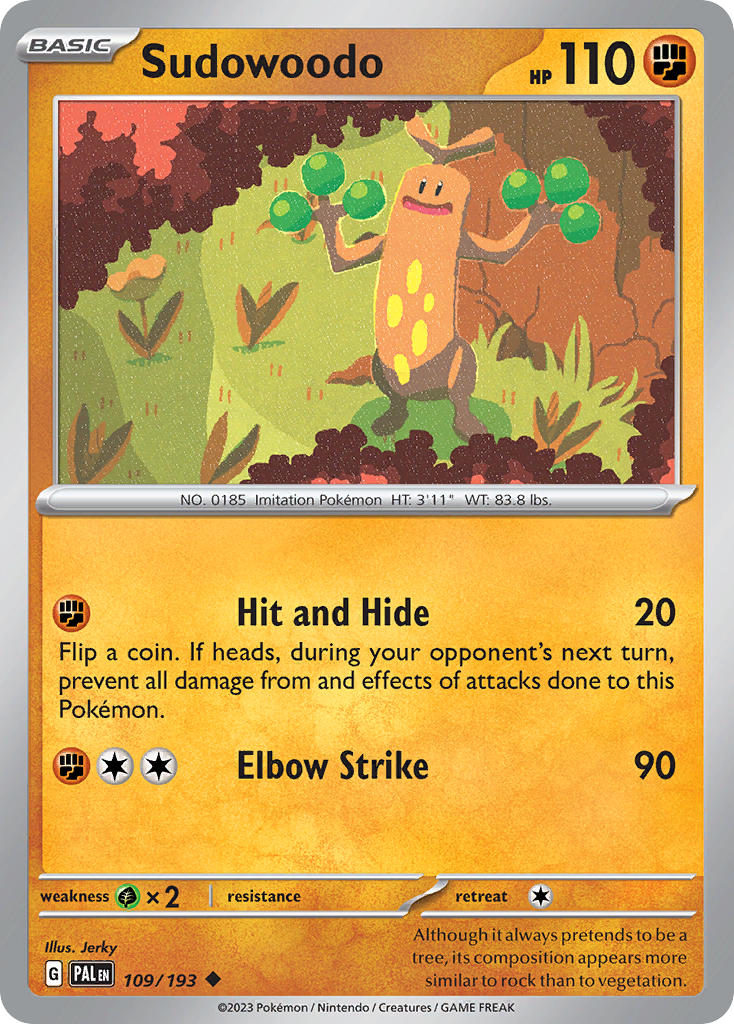 Sudowoodo 109/193 - POKEMON SCARLET & VIOLET: PALDEA EVOLVED - Pokemon Single Card