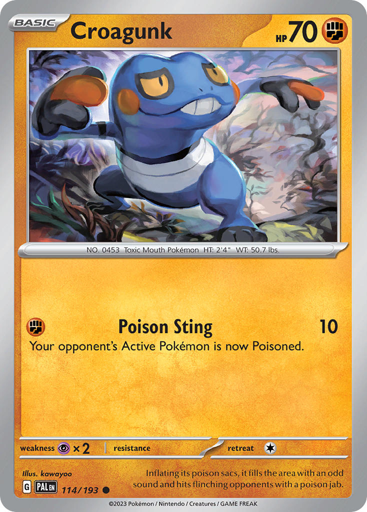 Croagunk 114/193 - POKEMON SCARLET & VIOLET: PALDEA EVOLVED - Pokemon Single Card