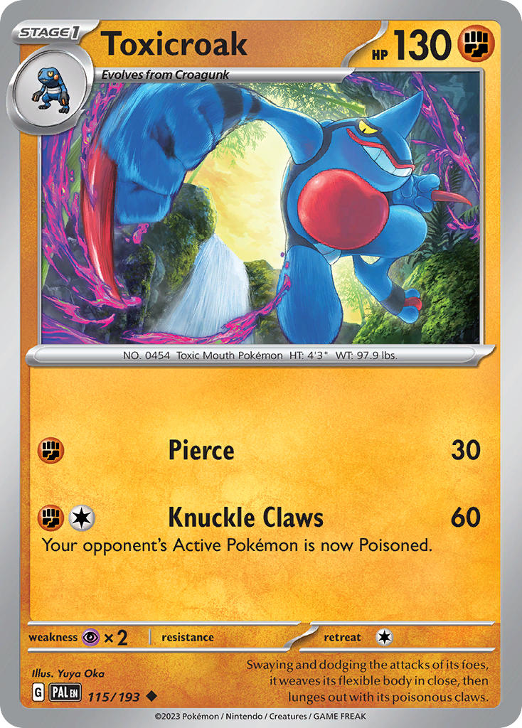Toxicroak 115/193 - POKEMON SCARLET & VIOLET: PALDEA EVOLVED - Pokemon Single Card