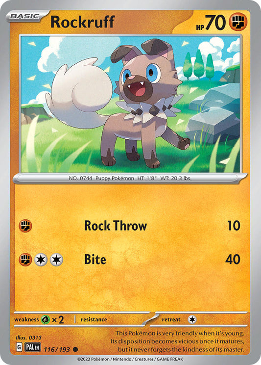 Rockruff 116/193 - POKEMON SCARLET & VIOLET: PALDEA EVOLVED - Pokemon Single Card