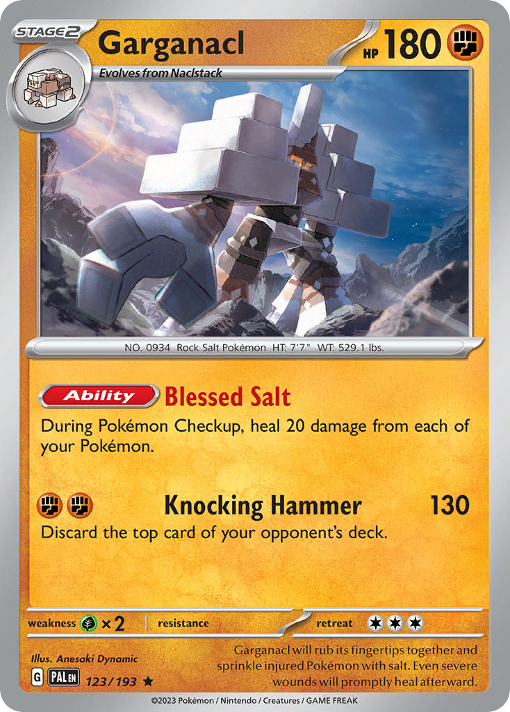 Garganacl 123/193 - POKEMON SCARLET & VIOLET: PALDEA EVOLVED - Pokemon Single Card