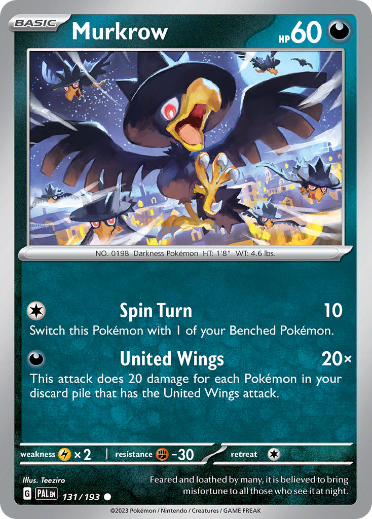 Murkrow 131/193 - POKEMON SCARLET & VIOLET: PALDEA EVOLVED - Pokemon Single Card