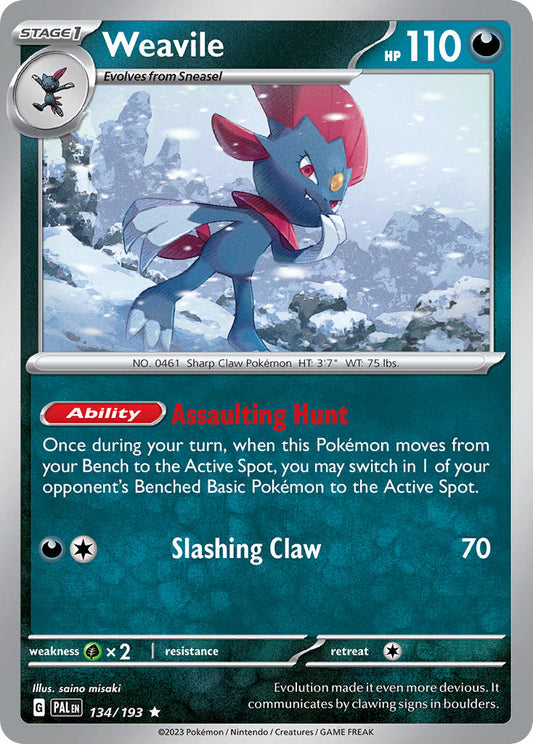 Weavile 134/193 - POKEMON SCARLET & VIOLET: PALDEA EVOLVED - Pokemon Single Card