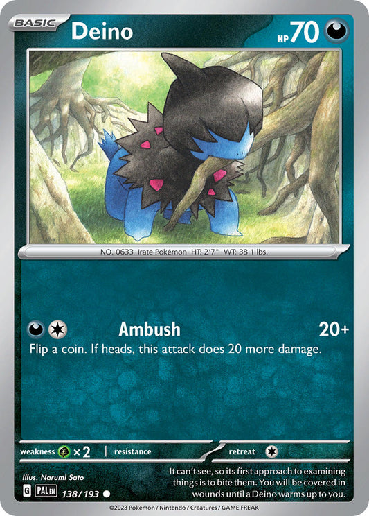 Deino 138/193 - POKEMON SCARLET & VIOLET: PALDEA EVOLVED - Pokemon Single Card