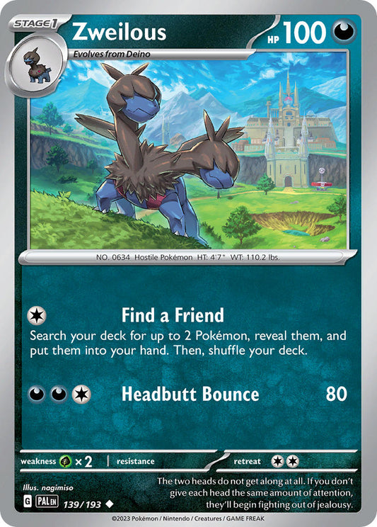 Zweilous 139/193 - POKEMON SCARLET & VIOLET: PALDEA EVOLVED - Pokemon Single Card