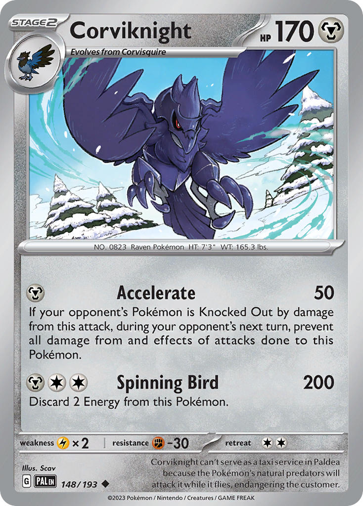 Corviknight 148/193 - POKEMON SCARLET & VIOLET: PALDEA EVOLVED - Pokemon Single Card