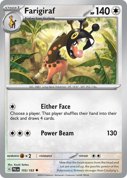 Farigiraf 155/193 - POKEMON SCARLET & VIOLET: PALDEA EVOLVED - Pokemon Single Card