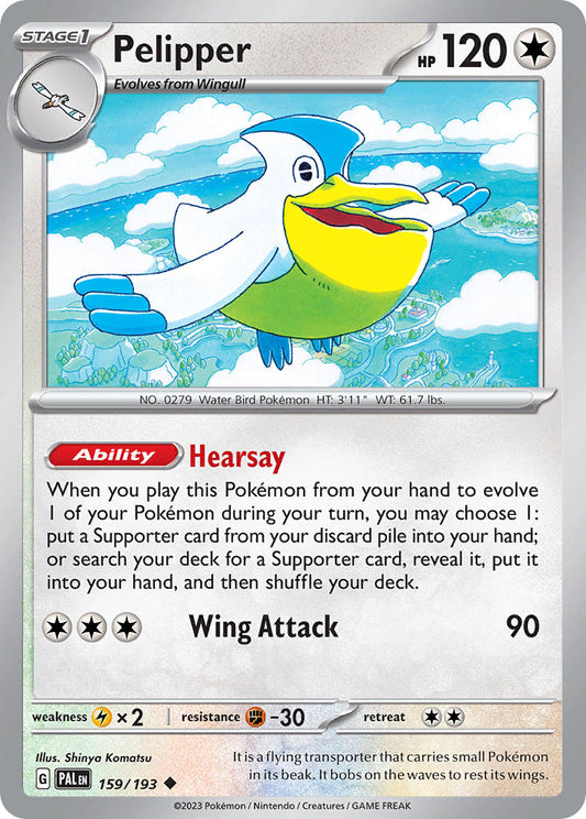 Pelipper 159/193 - POKEMON SCARLET & VIOLET: PALDEA EVOLVED - Pokemon Single Card