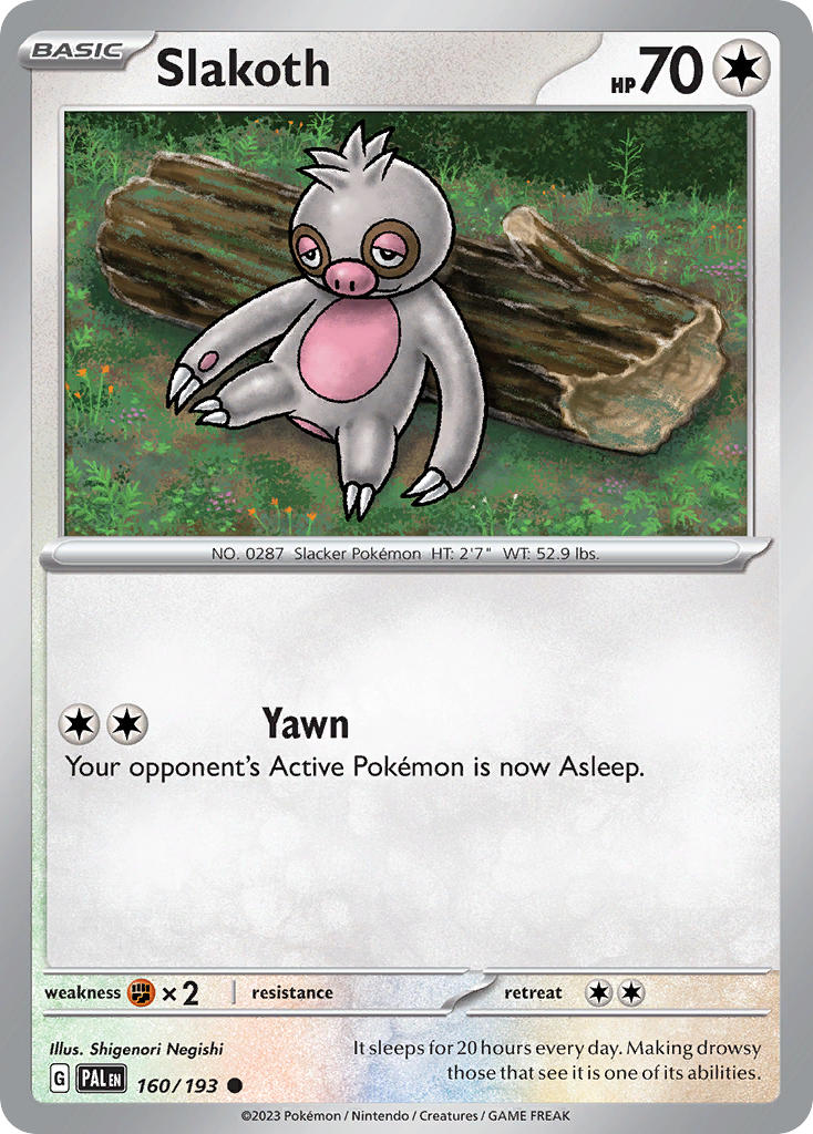 Slakoth 160/193 - POKEMON SCARLET & VIOLET: PALDEA EVOLVED - Pokemon Single Card