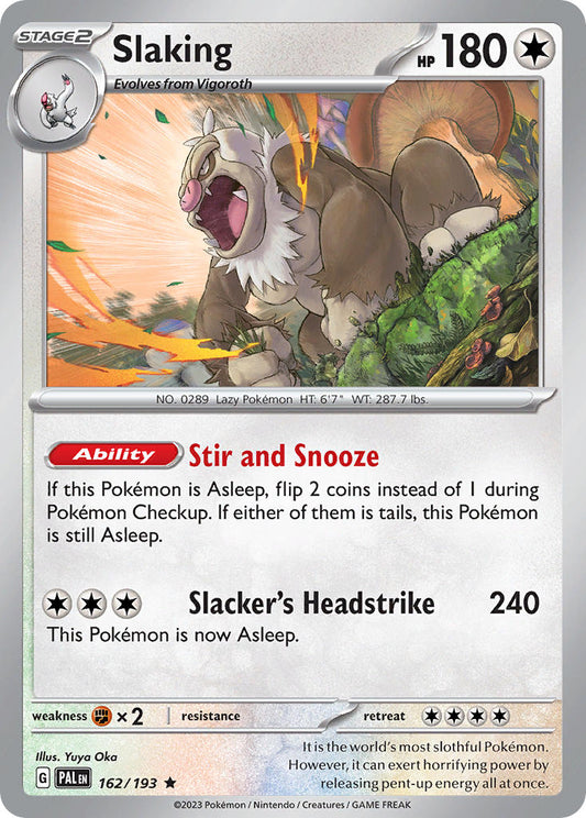 Slaking 162/193 - POKEMON SCARLET & VIOLET: PALDEA EVOLVED - Pokemon Single Card