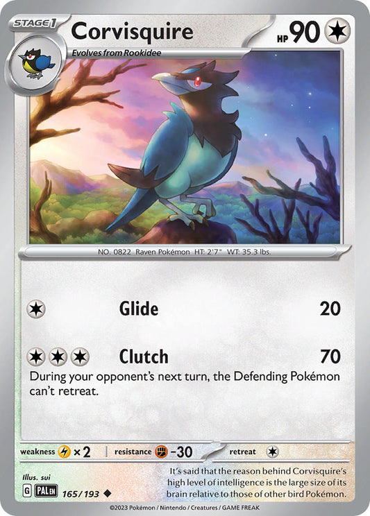 Corvisquire 165/193 - POKEMON SCARLET & VIOLET: PALDEA EVOLVED - Pokemon Single Card
