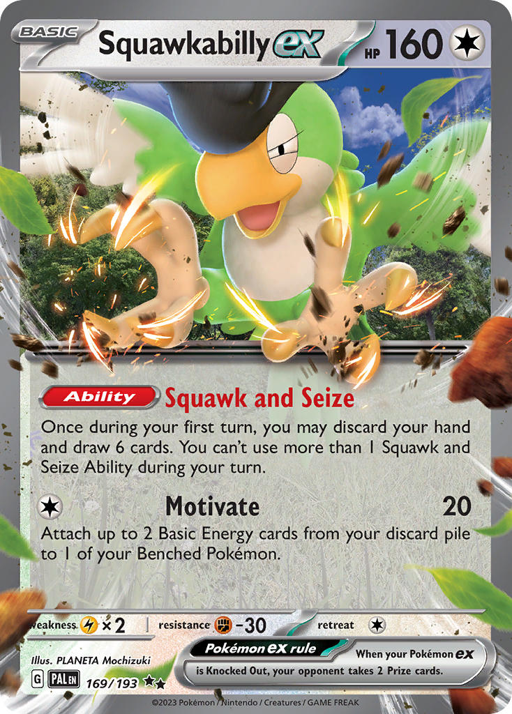 Squawkabilly ex 169/193 - POKEMON SCARLET & VIOLET: PALDEA EVOLVED - Pokemon Single Card