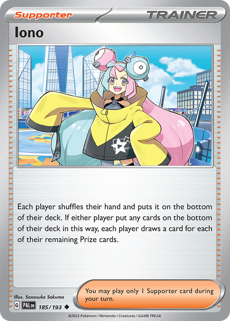 Iono 185/193 - POKEMON SCARLET & VIOLET: PALDEA EVOLVED - Pokemon Single Card