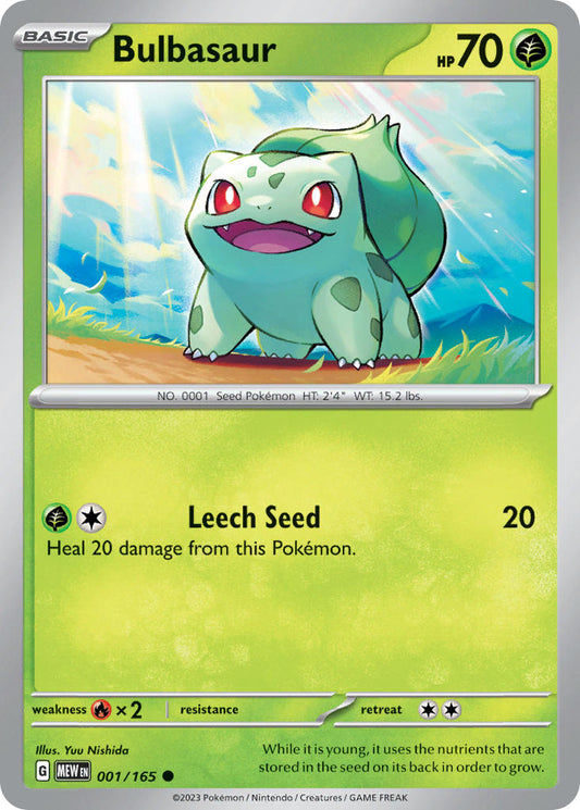 001/165 Bulbasaur - SCARLET AND VIOLET: 151 - Pokemon Single Card